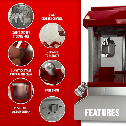 Aspect Candy Grabber Machine Fun Music Catching Candy Machine Plastic Refillable Candy Grabber Catcher with 20 Coins for Adult Kid