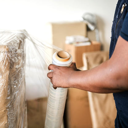 Aspect Thick Pallet Wrap Cling Film | Heavy Duty Shrink Wrap | Tear Resistant Stretch Wrap Rolls 400 mm x 250 m | Moving Essentials for Homes and Industrial use (Clear, 6)