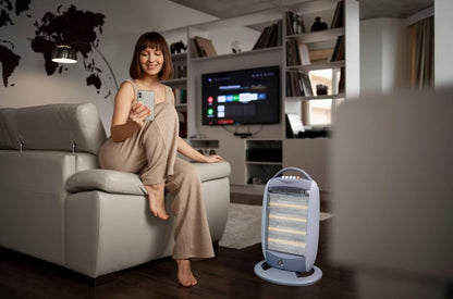 Aspect Halogen Heater - Electric Heater with 3 Heat Setting - Silent Overheat & Tip-Over Protected Room Heaters - Ideal for Home 4 light (1600, Watts)