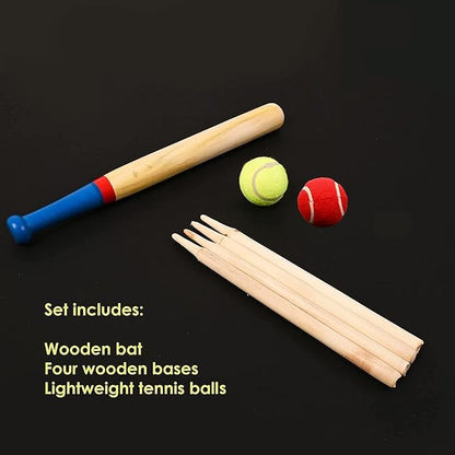 LUXTROUS Cricket Set With Mesh Carry Bag, Kids Beginner Cricket set with cricket bat with Ball Stumps Bails, Lightweight Cricket Bat Suitable For 3-12 years Kids(cricket game)