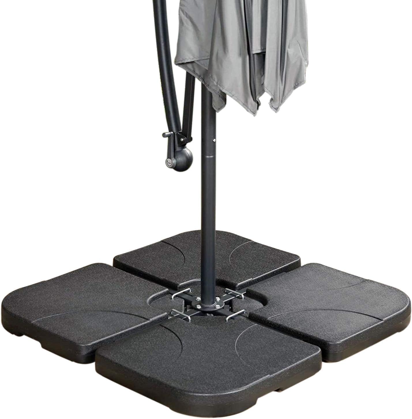 Aspect Square Parasol Base Set of 4 Outdoor Umbrella Cantilever Parasol Base Stand Weights for Patio Offset, Parasols water & sand Fillable weights