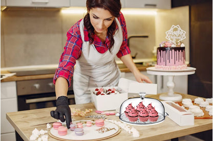 Aspect Cake Stand With Dome Lid, Acacia Cake Plate with Cover, Cake, Cupcake and Cooking serving platter with lid, Clear Acrylic Dome Cover for Cakes,Pastries,Cheese - Ideal for Birthday,Wedding,Cafe