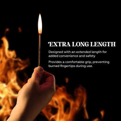 Luxtrous Extra Long Safety Matches 45 Matches Per Box Long-Lasting Camping Matches for Wood Burners, Fire Pits, Ovens, Extra Strong BBQ Fire Lighters (Pack of 6)