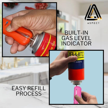 Aspect X3 Refillable BBQ Lighter – Adjustable Flame, Clipper Gas, Multi-Use for Kitchen, BBQ, Candles, Camping & Fireworks (Set of 4)