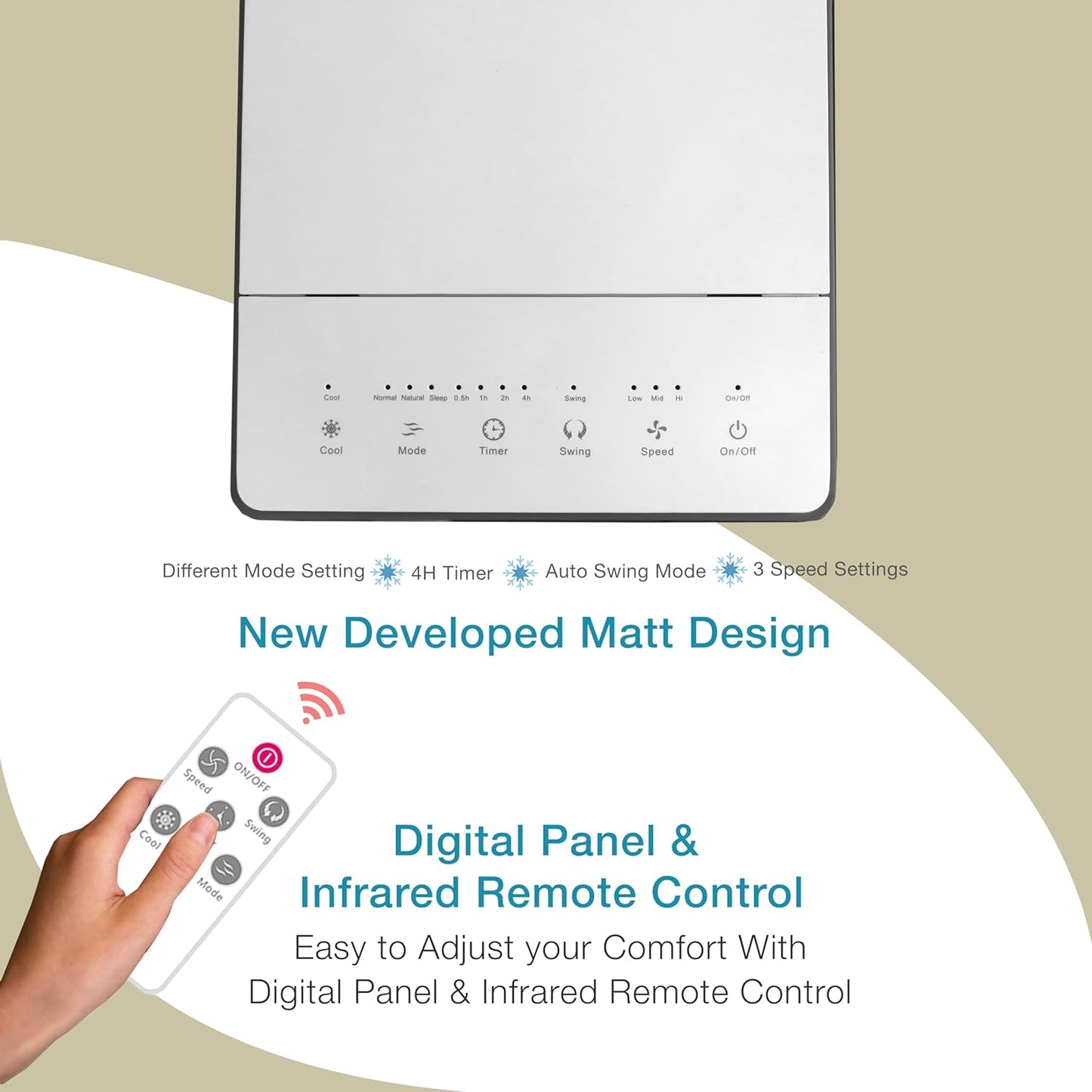 Aspect Air Cooler - 4L Portable Remote Control Air Conditioner Cooler Fan, Evaporative Air Purifier & Humidifier,Touch Panel Display Energy Efficient Cooling for Home & Office