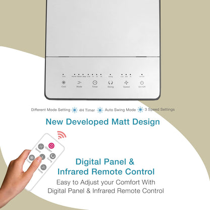 Aspect Air Cooler - 4L Portable Remote Control Air Conditioner Cooler Fan, Evaporative Air Purifier & Humidifier,Touch Panel Display Energy Efficient Cooling for Home & Office