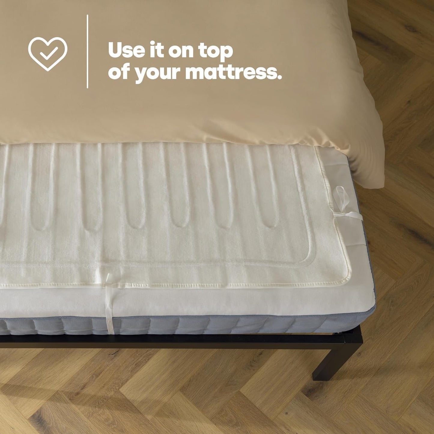 LUXTROUS Electric Blanket, Soft Polyester Electric Blanket Fitted Underblanket Mattress Cover With 3 Heat Settings Detachable Remote, Overheat Protection,Machine Washable Heated Blankets(Double)