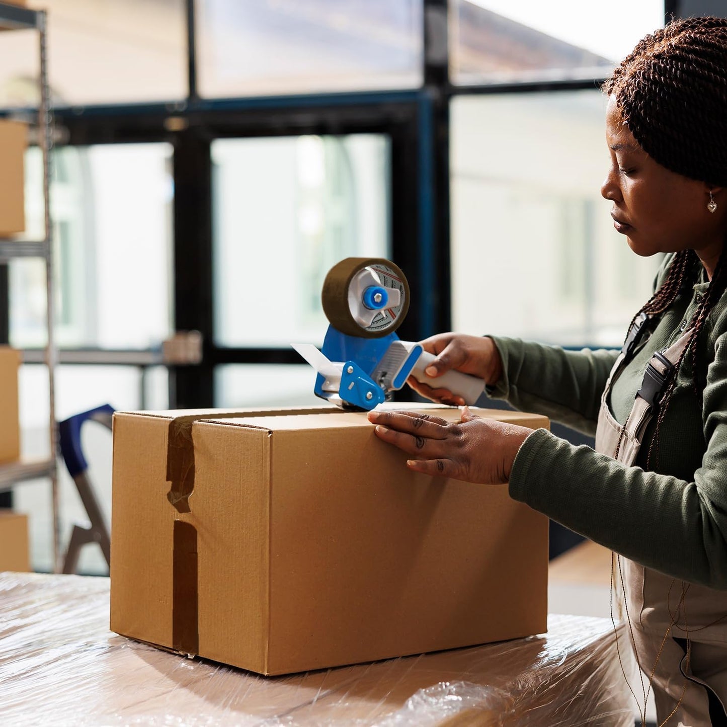 6 Rolls Brown Tape – 48mm x 66m Strong Adhesive and Low Noise Parcel Tape for Packing Parcels, Boxes, Postage Needs – Heavy-Duty Packaging Tape – Secure Sticky Brown Packing Tape