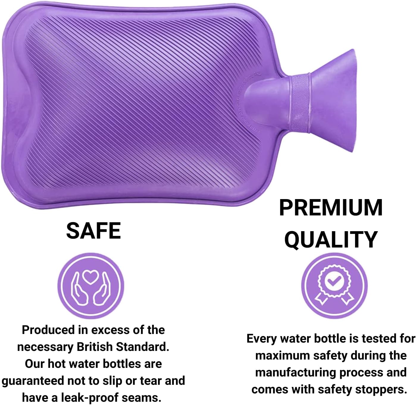 Aspect Hot Water Bottle 2L Sturdy Water Bottle | Hot Water Bag for Pain Relief, Period Pain Warm Feet, Neck, Shoulders, Hot Water Bag | Assorted Colours, Safe and Comfortable