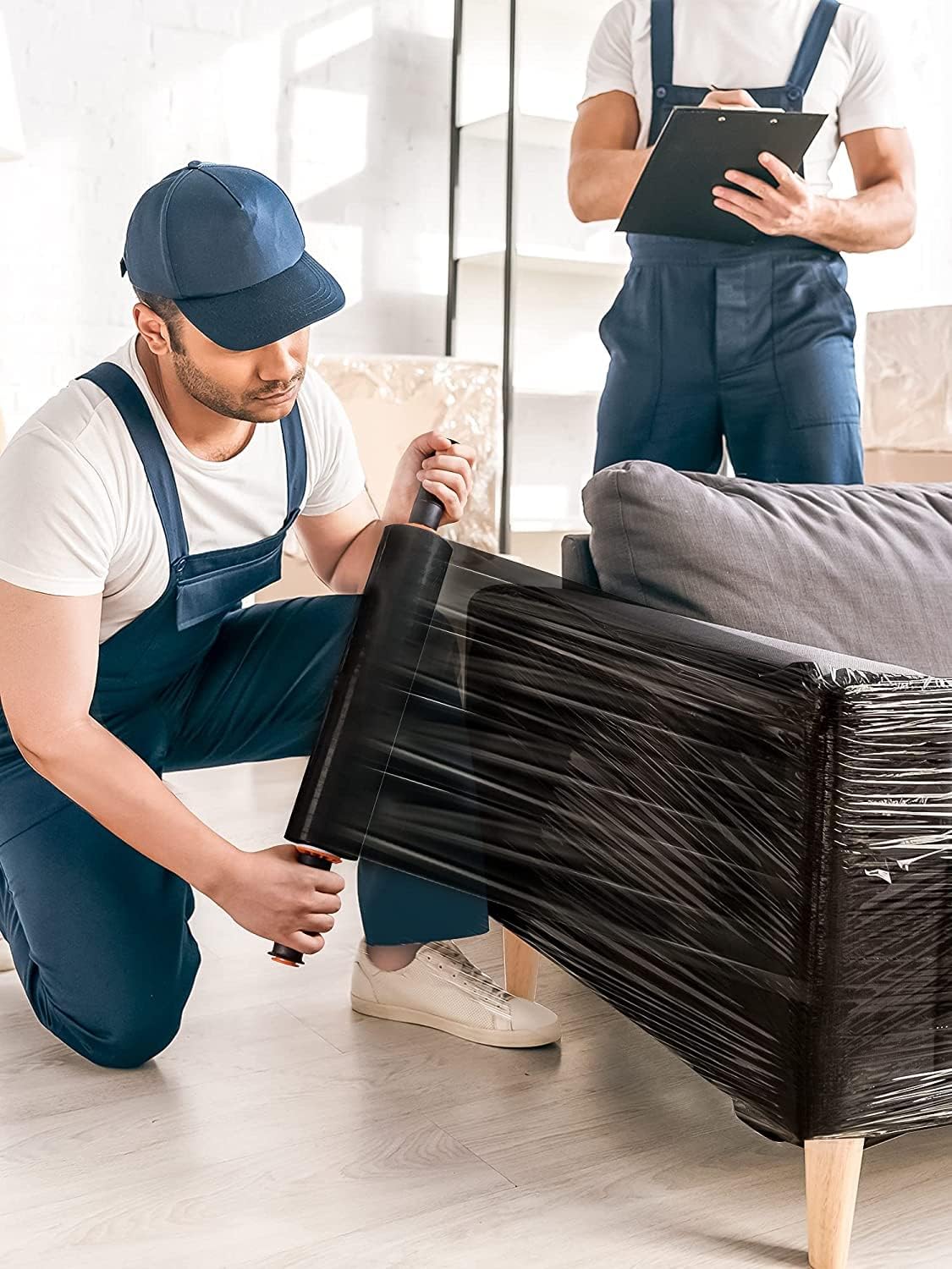 Aspect Thick Pallet Wrap Cling Film | Heavy Duty Shrink Wrap | Tear Resistant Stretch Wrap Rolls 400 mm x 250 m | Moving Essentials for Homes and Industrial use (Black, 1)