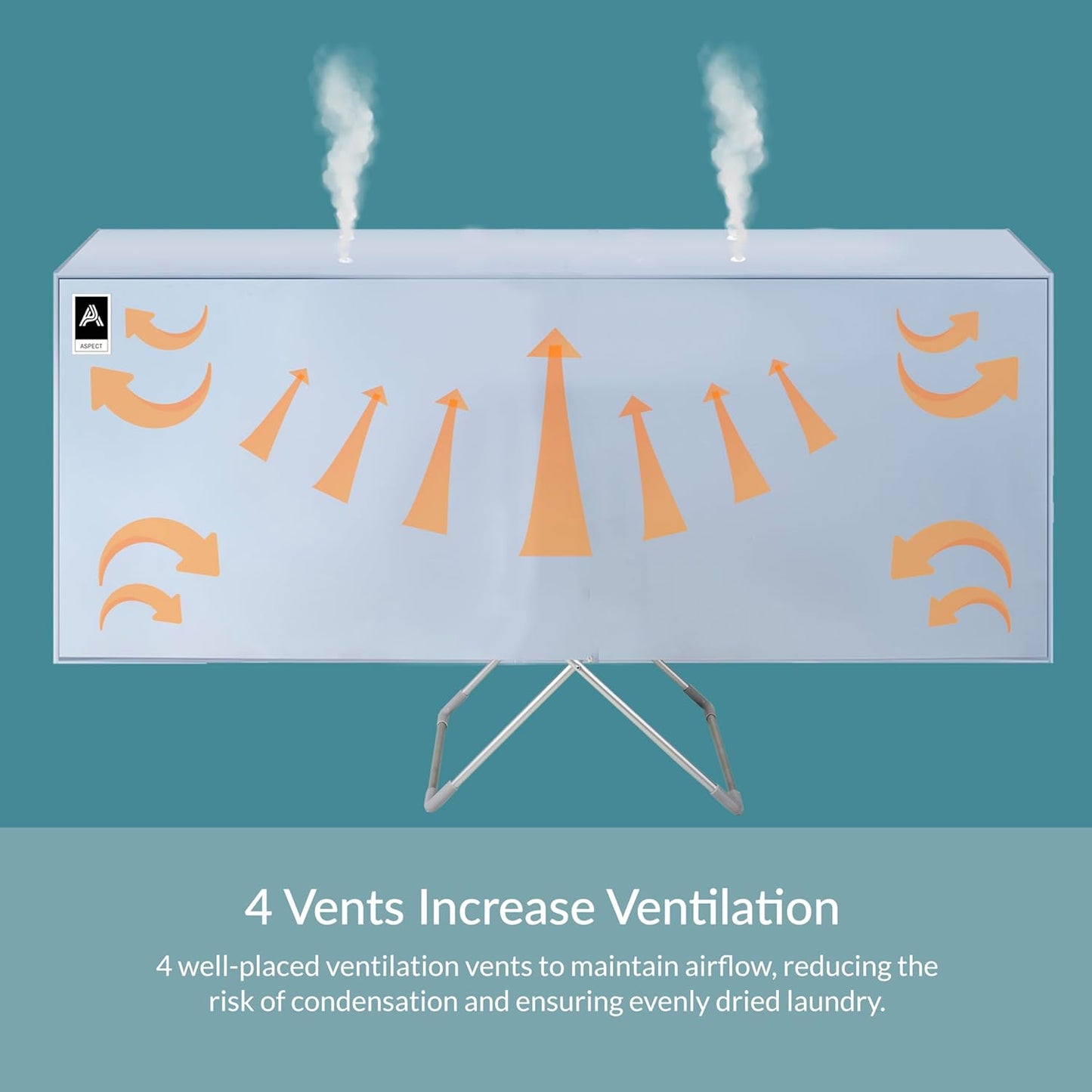 Aspect Heated Clothes Airer Cover Fold out winged Indoor | Low Running Cost Airer 12M drying space | Speed Drying (Heated AIrer Cover)