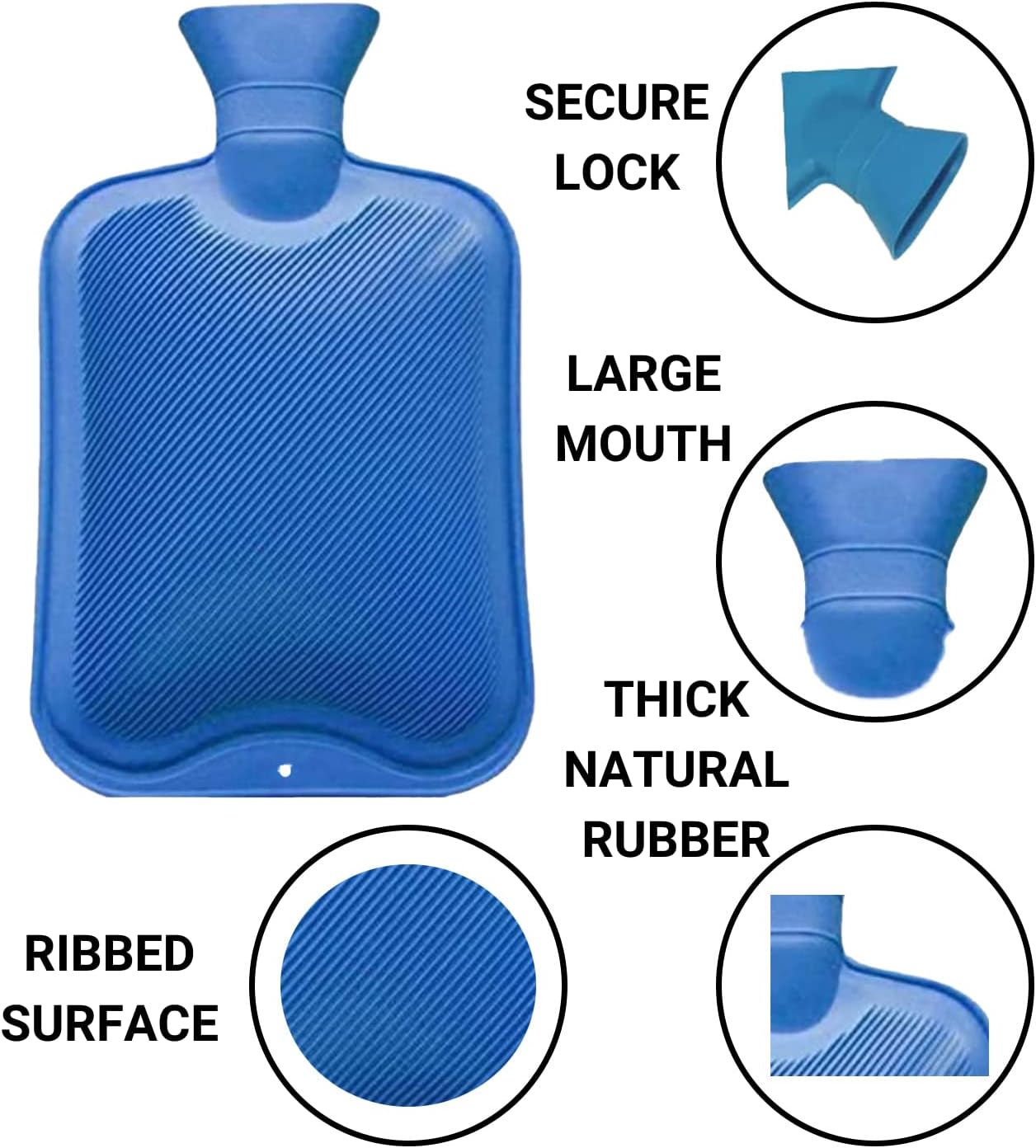 Aspect Hot Water Bottle 2L Sturdy Water Bottle | Hot Water Bag for Pain Relief, Period Pain Warm Feet, Neck, Shoulders, Hot Water Bag | Assorted Colours, Safe and Comfortable