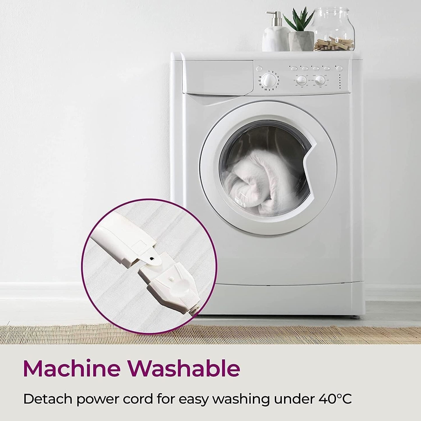 LUXTROUS Electric Blanket, Soft Polyester Electric Blanket Fitted Underblanket Mattress Cover With 3 Heat Settings Detachable Remote, Overheat Protection,Machine Washable Heated Blankets(Double)