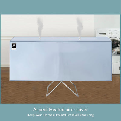 Aspect Heated Clothes Airer Cover Fold out winged Indoor | Low Running Cost Airer 12M drying space | Speed Drying (Heated AIrer Cover)