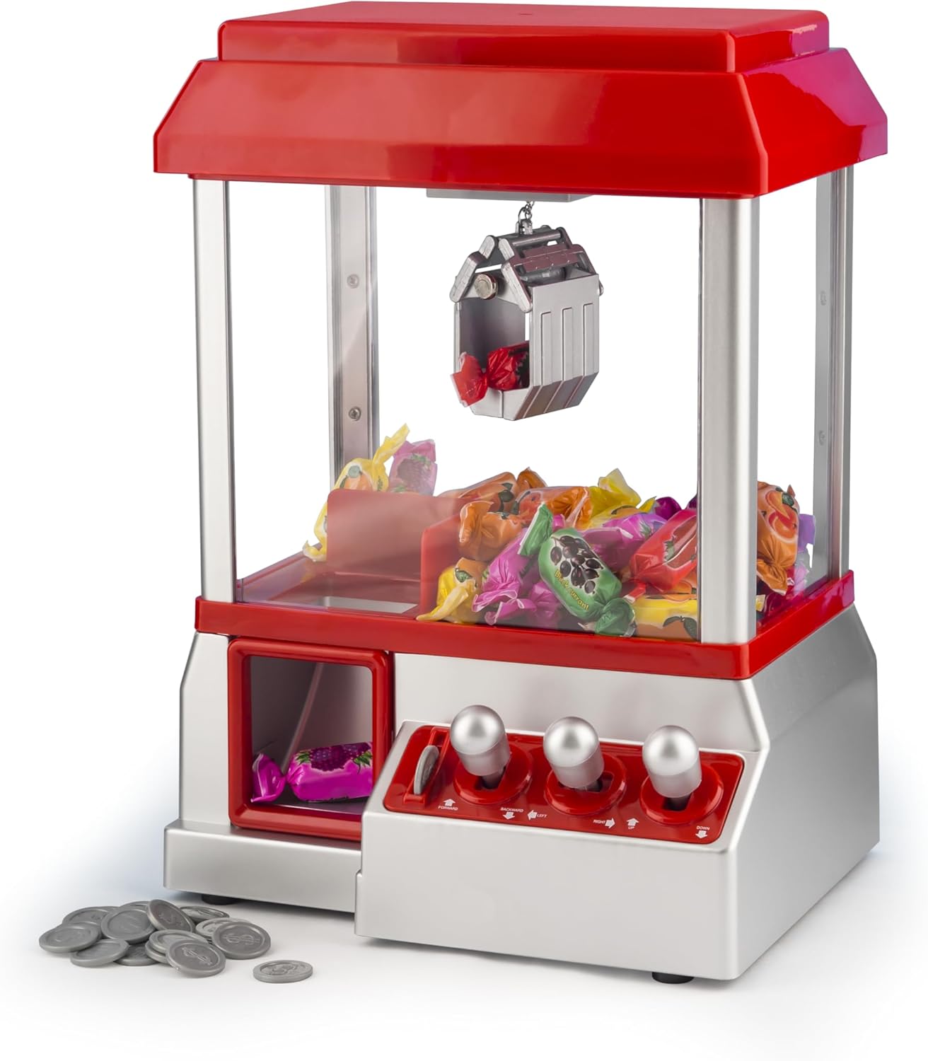 Aspect Candy Grabber Machine Fun Music Catching Candy Machine Plastic Refillable Candy Grabber Catcher with 20 Coins for Adult Kid