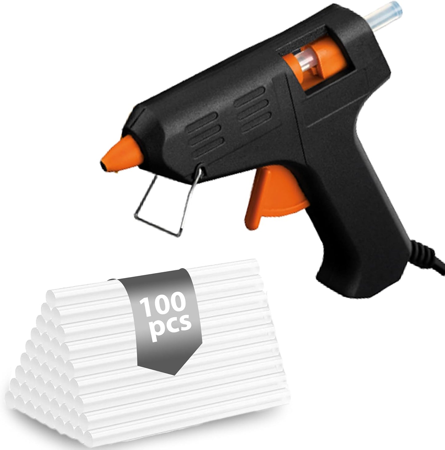 Aspect Hot Glue Gun Mini Fireproof Kit with 100 Glue Sticks 7mm, DIY for School Crafting Arts, Tool, Sealing, Home Repairs, Cards, Cardboard, Plastic and Glass Pistol Design