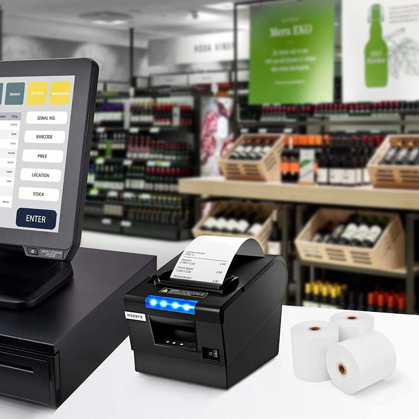 Aspect Thermal Paper Till Rolls 20 Rolls - Till Rolls for POS PDQ EPOS Cash Registers - BPA Free Cash Register Rolls-Made in The UK Pack of 20