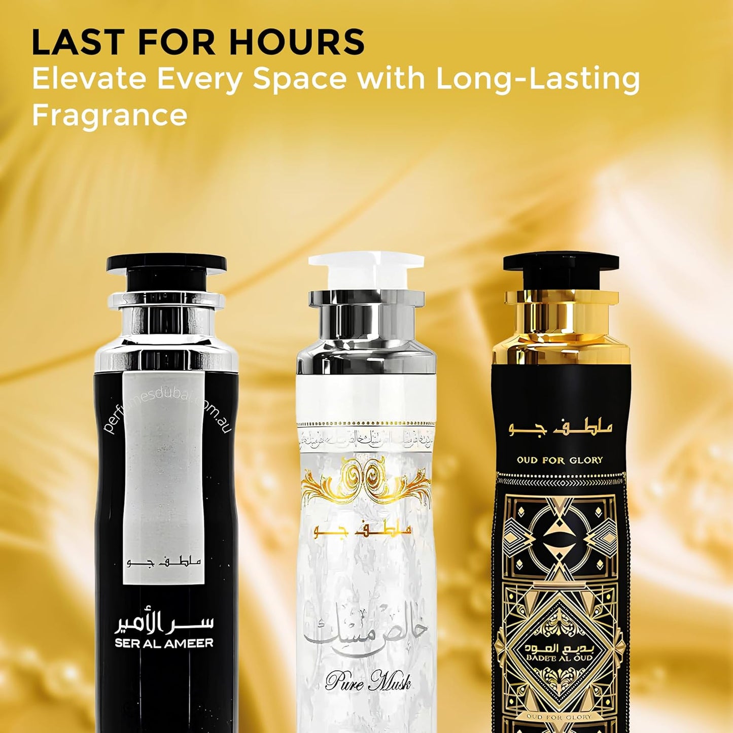 Luxtrous Long-Lasting Dubai Air Fresheners – Alcohol-Free Arabic Air Freshener for Home, Office, Hotel, Car & More | Arabian Air Freshener with Luxury Scent, 300 ml (Pack of 3) (3 x Feminine Scents)