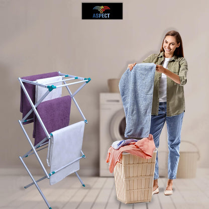 Aspect Expandable Clothes Drying Rack, Clothes Airer, Foldable Laundry Drying Rack, 3-Tier Collapsible Clothing Dryer, Adjustable Towel Rack for Air Drying Clothing, suitable for indoor