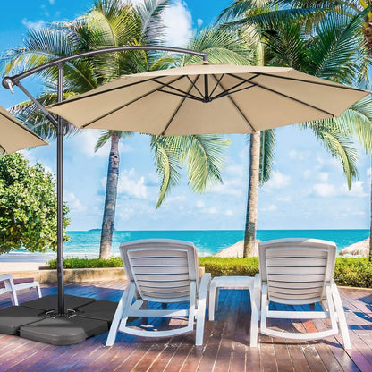 Aspect Square Parasol Base Set of 4 Outdoor Umbrella Cantilever Parasol Base Stand Weights for Patio Offset, Parasols water & sand Fillable weights