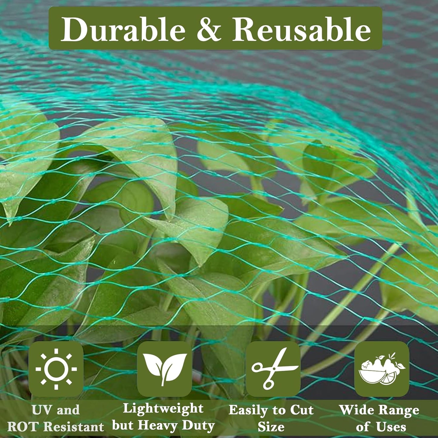 Fine Garden Netting, Plant, Veg, Fruit and Ponds Protection, Cat and Bird Proof Garden Net, Versatile Fine Mesh Garden Netting, Garden Fence Netting, Garden Accessories (1 Pack,10x2M