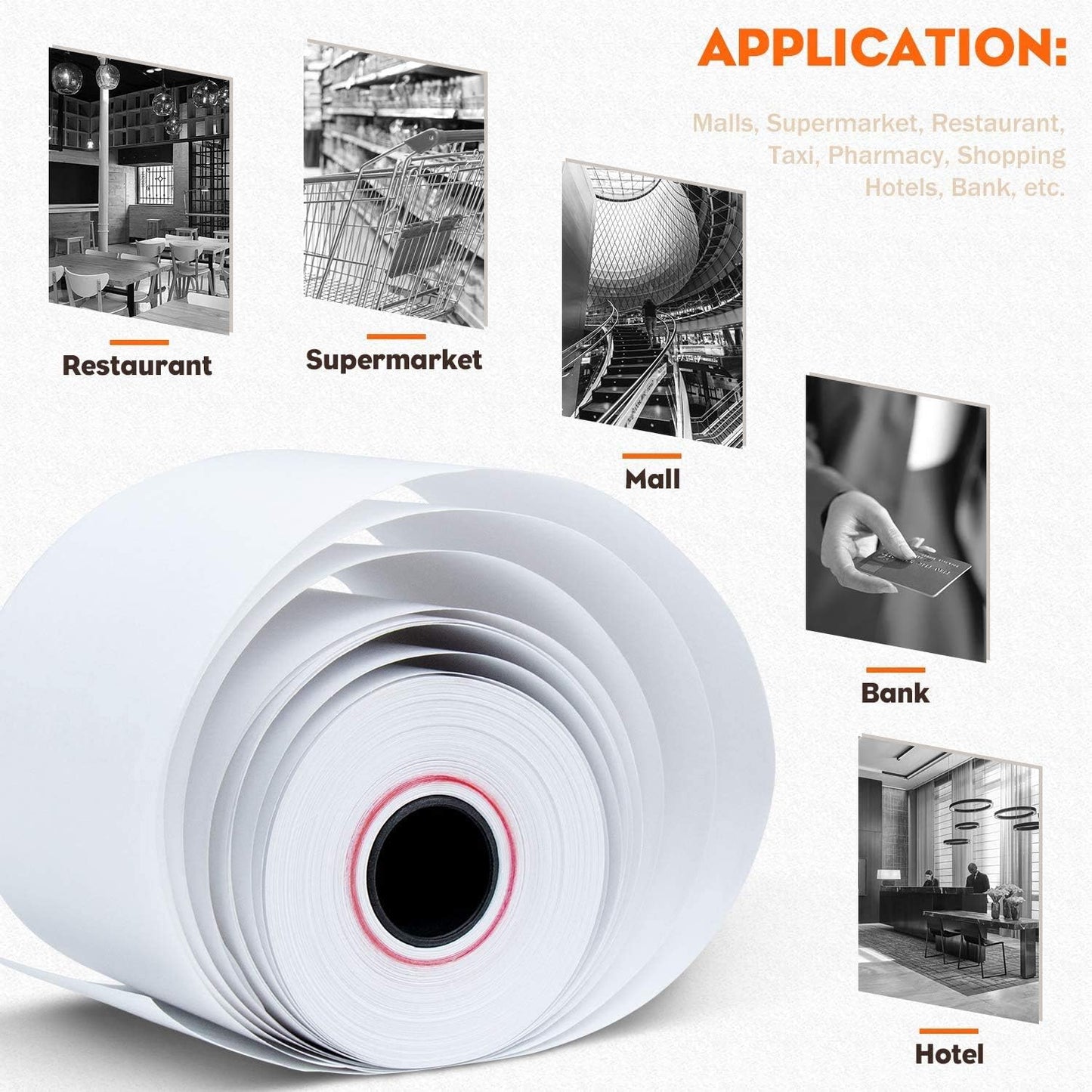 Aspect Thermal Paper Till Rolls 20 Rolls - Till Rolls for POS PDQ EPOS Cash Registers - BPA Free Cash Register Rolls-Made in The UK Pack of 20