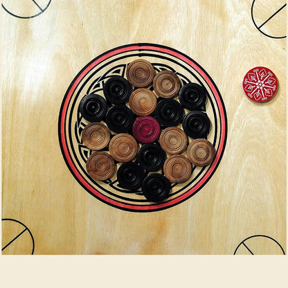 Luxtrous Carrom Board Game With Wooden Coins, Carrom Strike Family Fun Indian Board Game, Hardwood edges for better rebound – Made in India (66x66 CM)