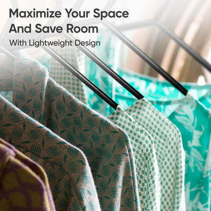 Aspect 25pk Adult Plastic Coat Hangers Heavy Duty Strong Plastic Hangers Lightweight Space Saving Organiser for Wardrobe,Non-Slip,Clothing Hanger,Suit Pants TrouserBar and Closet Clothing Rail - Black