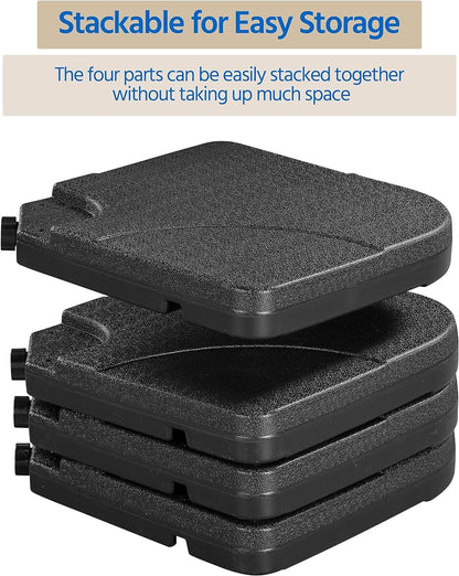 Aspect Square Parasol Base Set of 4 Outdoor Umbrella Cantilever Parasol Base Stand Weights for Patio Offset, Parasols water & sand Fillable weights