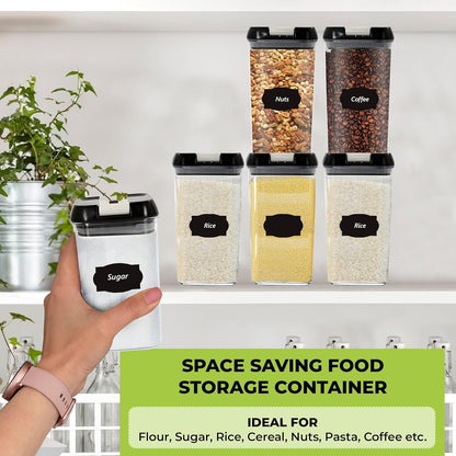 LUXTROUS Heavy Duty Airtight Food Storage Containers – Plastic Multi-Size Storage Jars (3pcs X 1.2L)