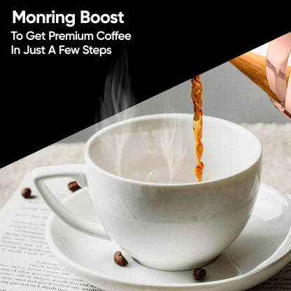 Aspect 8 cup Cafetiere, Coffee Press, French Press Maker for Filter Coffee, Loose Tea and Milk Froth, 3 Level Stainless Steel Filter, Heat Resistant Borosilicate Glass (0.6L - Rose Gold)