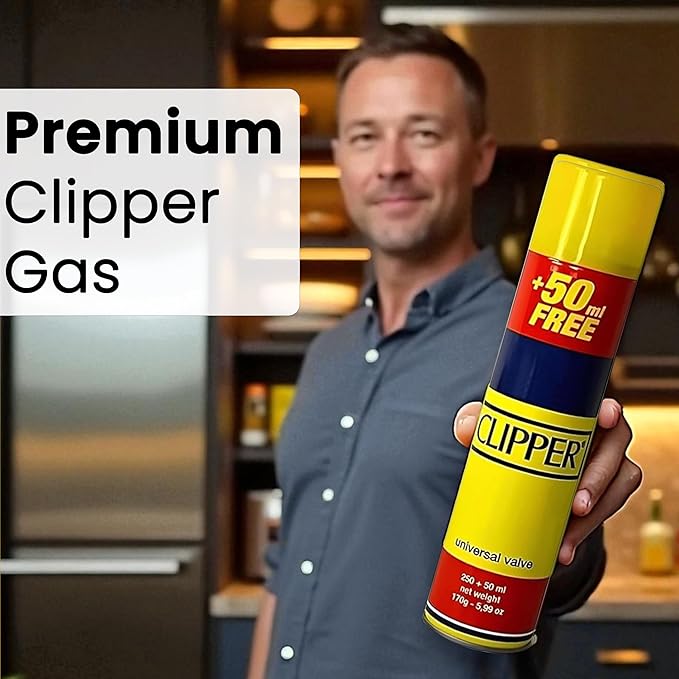 Luxtrous Genuine Clipper Gas - Universal Refill Fluid for Lighters, BBQ, and Cooking - 300ml Capacity - Reliable & Safe Fuel Solution (Pack of 4)