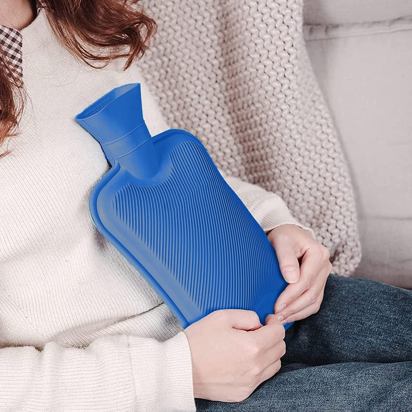 Aspect Hot Water Bottle 2L Sturdy Water Bottle | Hot Water Bag for Pain Relief, Period Pain Warm Feet, Neck, Shoulders, Hot Water Bag | Assorted Colours, Safe and Comfortable