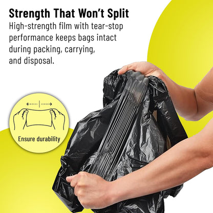 Aspect Black Bin Bags 100 Count Heavy Duty for Household Garbage Capacity 75L–Strong Black Refuse Sacks–Bin Liners for Everyday use, Office, Kitchen, Restaurant–Rubbish Garbage Bags(72x85cm)