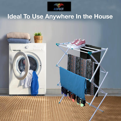 Aspect Expandable Clothes Drying Rack, Clothes Airer, Foldable Laundry Drying Rack, 3-Tier Collapsible Clothing Dryer, Adjustable Towel Rack for Air Drying Clothing, suitable for indoor