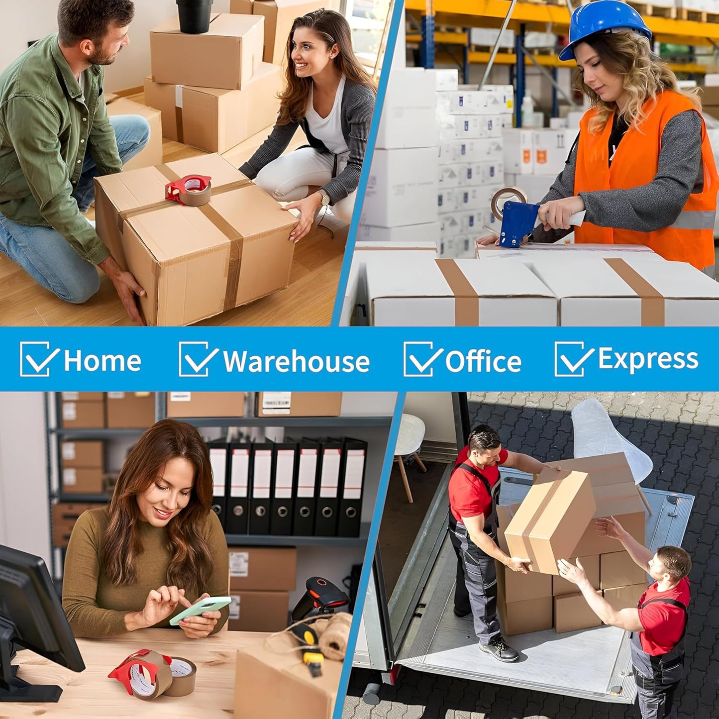 6 Rolls Brown Tape – 48mm x 66m Strong Adhesive and Low Noise Parcel Tape for Packing Parcels, Boxes, Postage Needs – Heavy-Duty Packaging Tape – Secure Sticky Brown Packing Tape