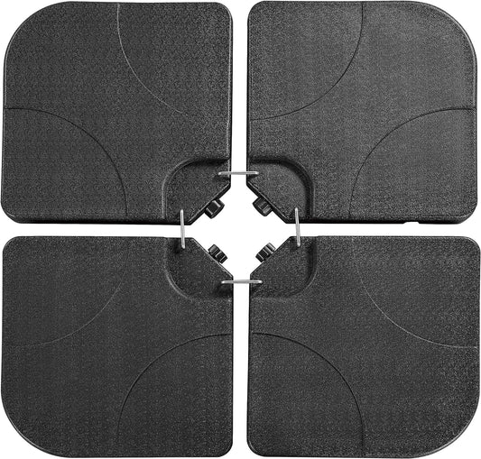 Aspect Square Parasol Base Set of 4 Outdoor Umbrella Cantilever Parasol Base Stand Weights for Patio Offset, Parasols water & sand Fillable weights