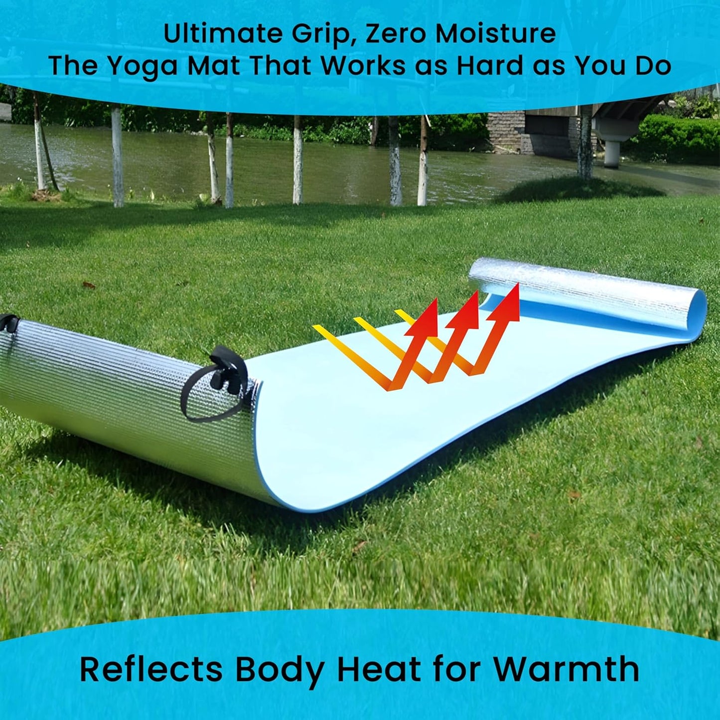 Aspect Camping Mat, 7mm Thick Outdoor Multifunctional Camping Roll Mat with Aluminum Film and Moisture-proof EVA Foam - Ideal for Hiking, Mountaineering, Picnics, and Yoga (Insulated Foam Mat)