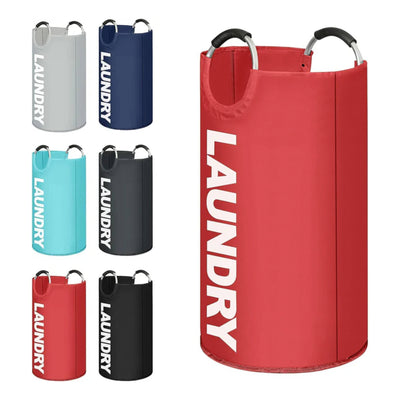 Luxtrous 90L Large Collapsible Laundry Bag, Modern Style Collapsible Fabric Large Laundry Basket, Hamper, Foldable Clothes Bag, Folding Washing Bin 6 Colors available (Red)