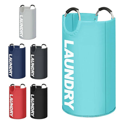 Luxtrous 90L Large Collapsible Laundry Bag, Modern Style Collapsible Fabric Large Laundry Basket, Hamper, Foldable Clothes Bag, Folding Washing Bin 6 Colors available (Sky Blue)