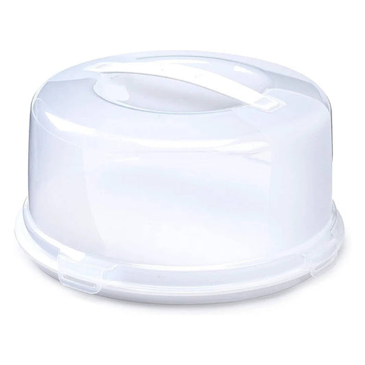 Aspect Clear Plastic Round Cake Box with Lockable Lid Carry Handles Packaging Cake Storage Container Portable Plastic Cake Carrier for Cakes, Pies Cupcakes Desserts Durable Stackable Food Safe Storage