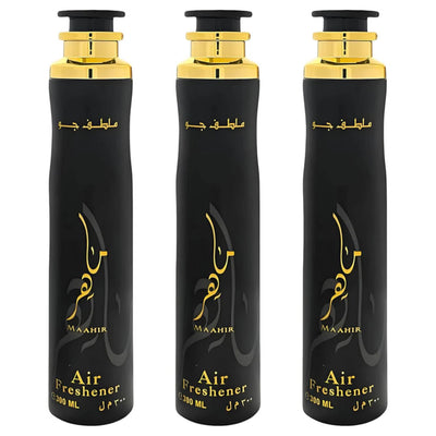 Luxtrous Long-Lasting Dubai Air Fresheners – Alcohol-Free Arabic Air Freshener for Home, Office, Hotel, Car & More | Arabian Air Freshener with Luxury Scent, 300 ml (3 x Maahir)