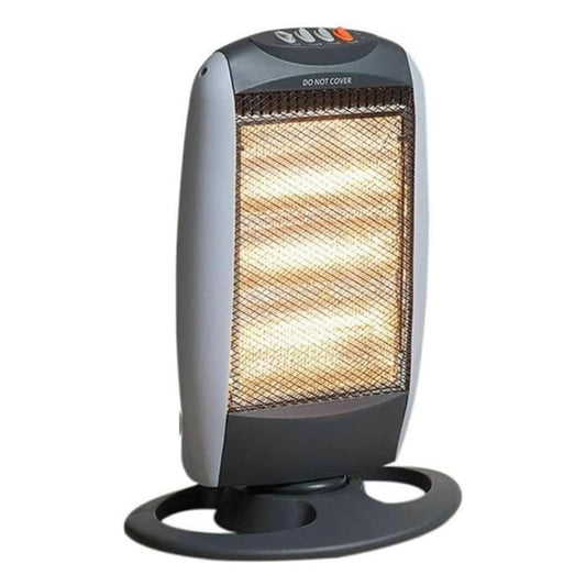 Aspect Halogen Heater | Wide Angle Oscillation | Extra Thermal Cut-out Fuse with 3Heat Setting | Safety Tip Over Switch, Ideal for Home (1200 Watts)