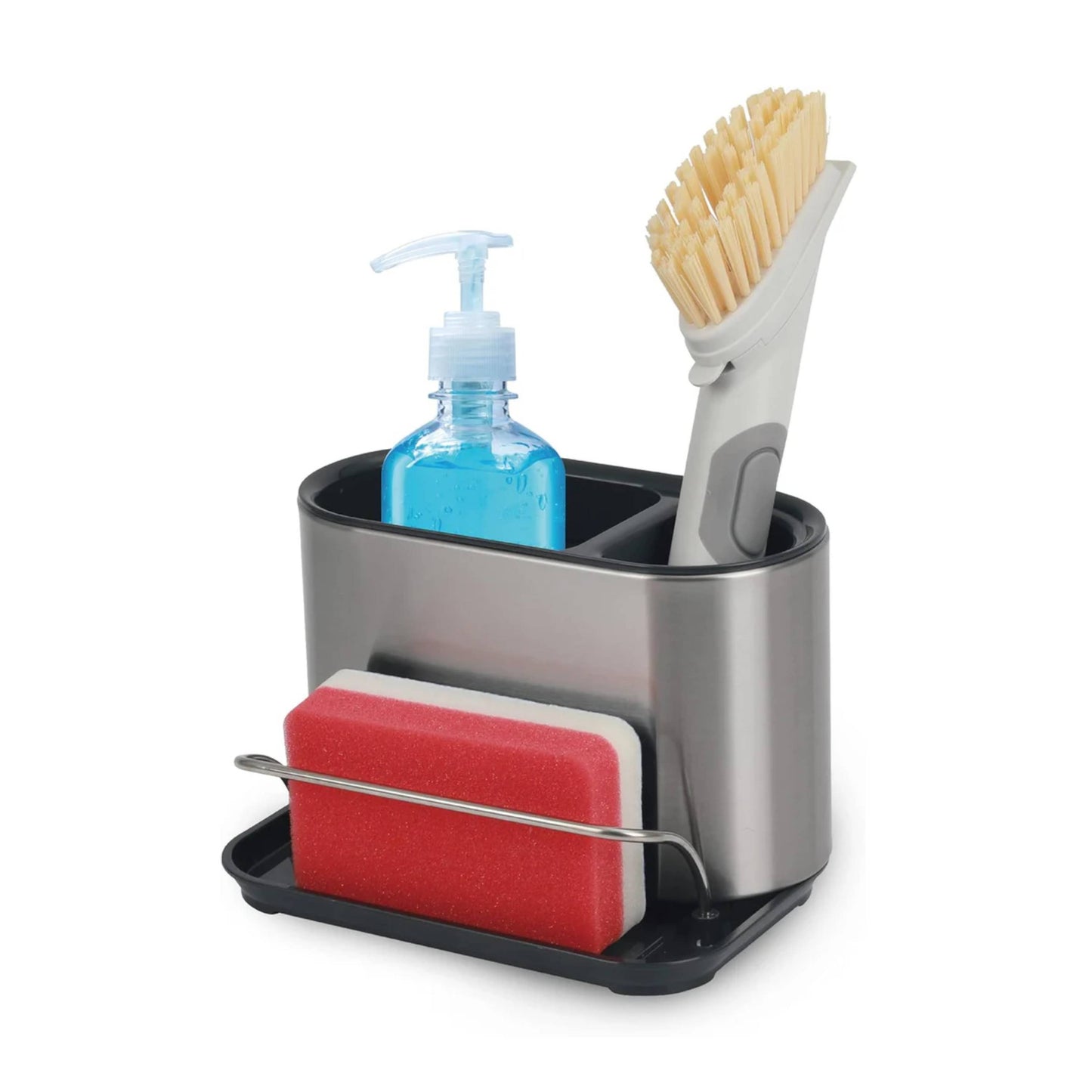 LUXTROUS Sink Caddy Organiser, Stainless Steel Kitchen Organiser, Practical Dishwashing Utensils Storage, Quality Kitchen Organiser, Sink Organiser for Washing Up Brushes, Cloths and Sponges, 51734